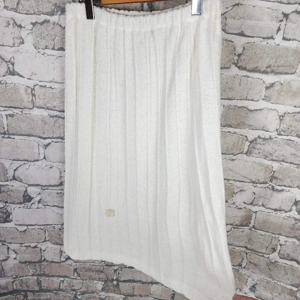 Vintage Sears Knit Midi Skirt  Ivory Gathered Waist Size 16 Measures Smaller - Picture 6 of 10